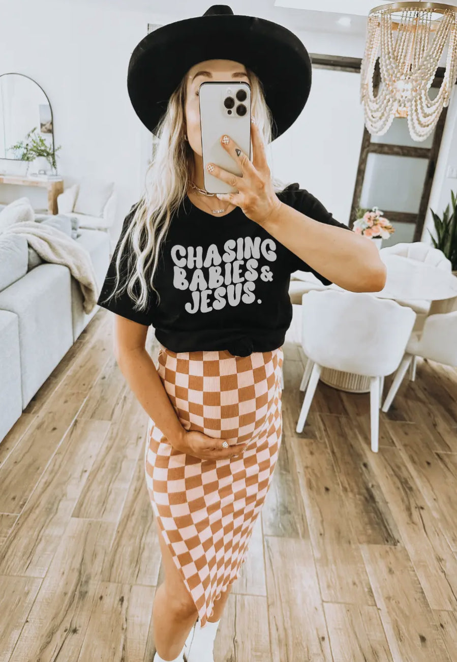 Chasing Babies and Jesus Tee