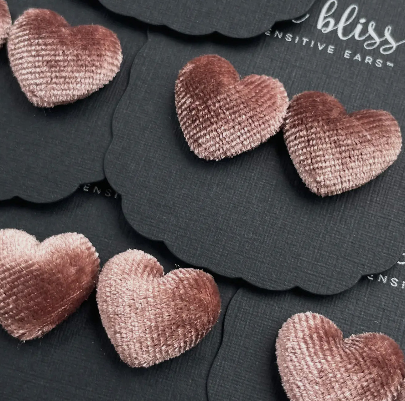 Velour Heart Mocha Earrings
