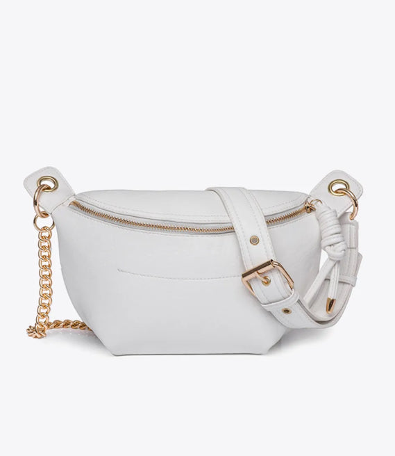 Leather Chain Strap Crossbody Bag