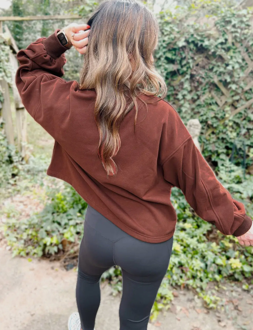Plus Size Fleece Balloon Sleeve Sweater