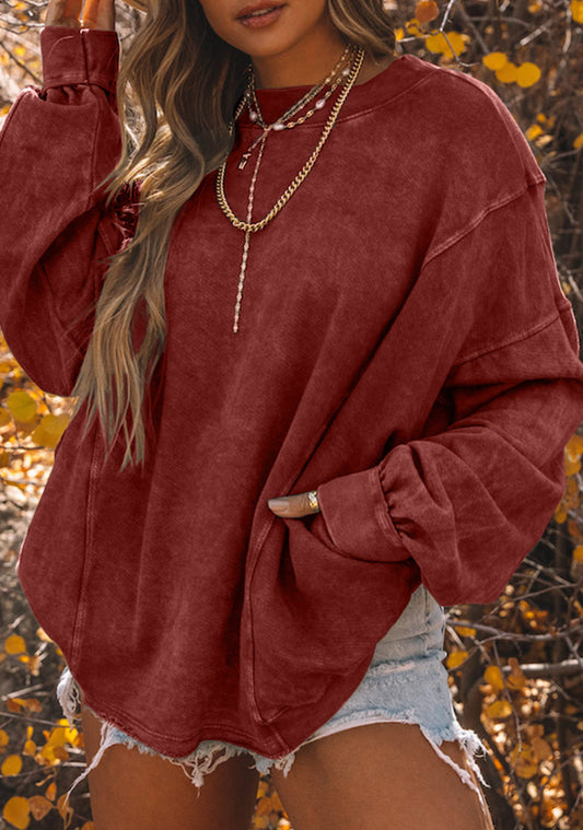 Fire Red Twist Open Back Sweatshirt