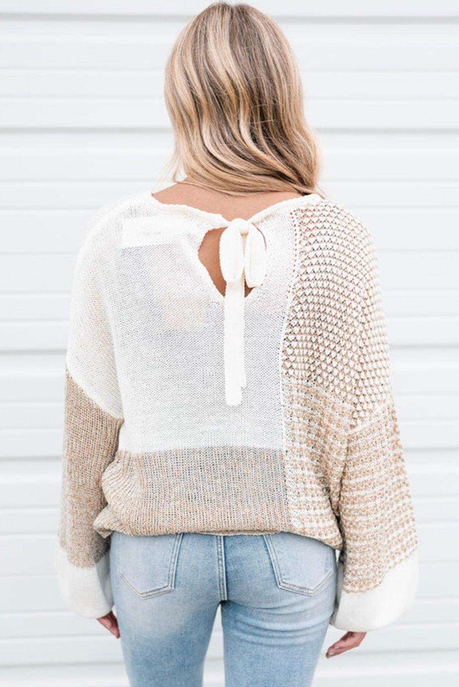 Mixed Pattern Knit Sweater